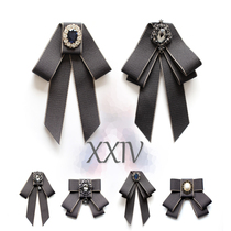 Han Edition Career Banking New Lang Neckline Shirt and Mens College Wind Ying Lun Sister Students Led Flower Butterfly Knot Accessories