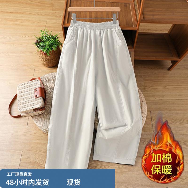 羽绒棉裤女士秋冬季2025年新款妈妈夹棉外穿加厚时尚保暖打底裤子 - 图1