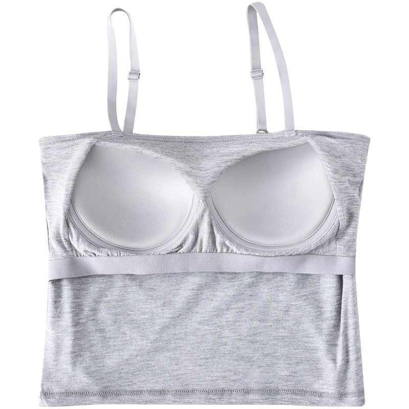 少女露肚脐背心带一体无钢圈抹胸 俏雪柔吊带/背心/T恤