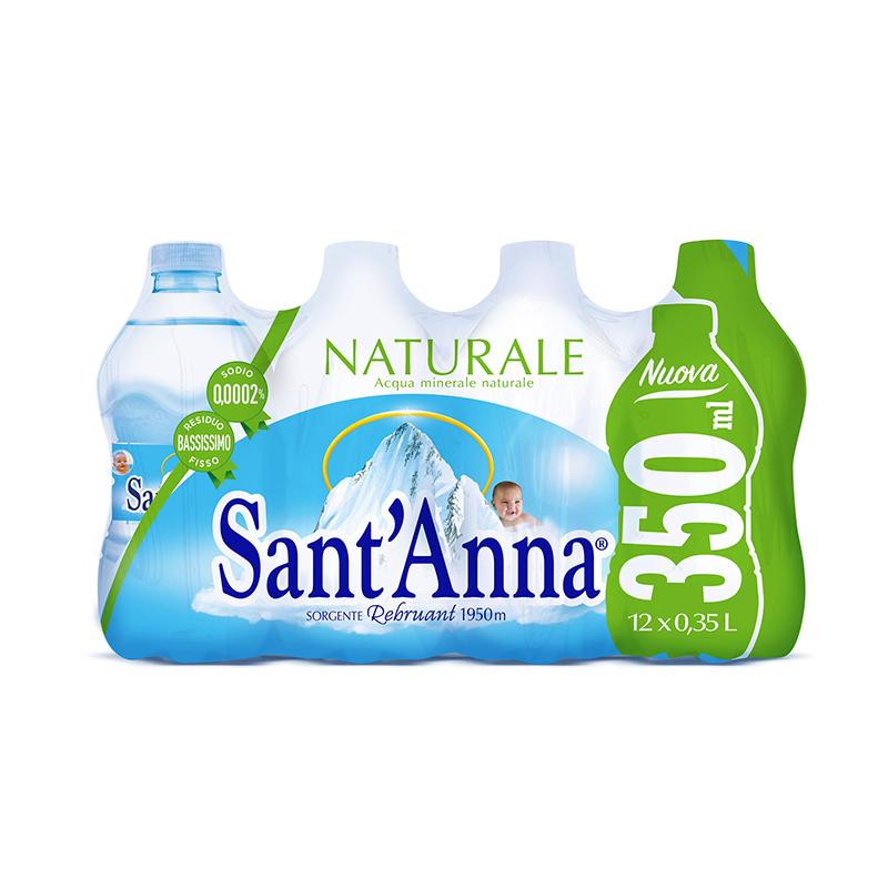 意大利进口圣安娜Sant'Anna天然饮用水小瓶350ml*12瓶迷你瓶整箱 - 图1