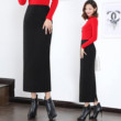 Autumn and winter woolen skirt, high waist hip skirt, mid-length one-step skirt, straight skirt, thickened long skirt