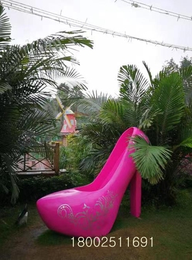 定制现代大型玻璃钢高跟鞋子雕塑创意休闲运动溜冰鞋模型摆件