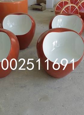 轻奢果园风玻璃钢座椅苹果造型坐凳沙糖桔休闲椅子艺术品雕塑摆件