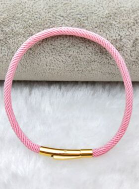 可穿3D硬黄金配绳手绳红绳米兰绳手链男女情侣转运珠替换皮绳手链