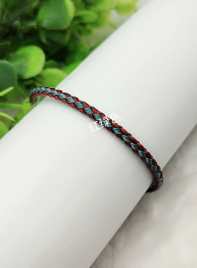 编织钢丝绳周款扣红色手链绳男女穿珠3D硬金手链绳混色情侣款手绳