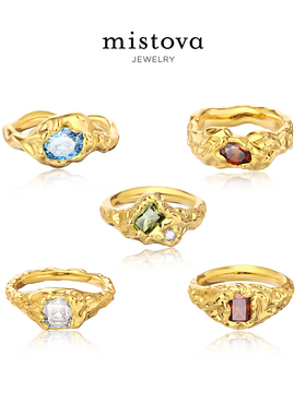 Mistova自然岩石形态s925银戒指