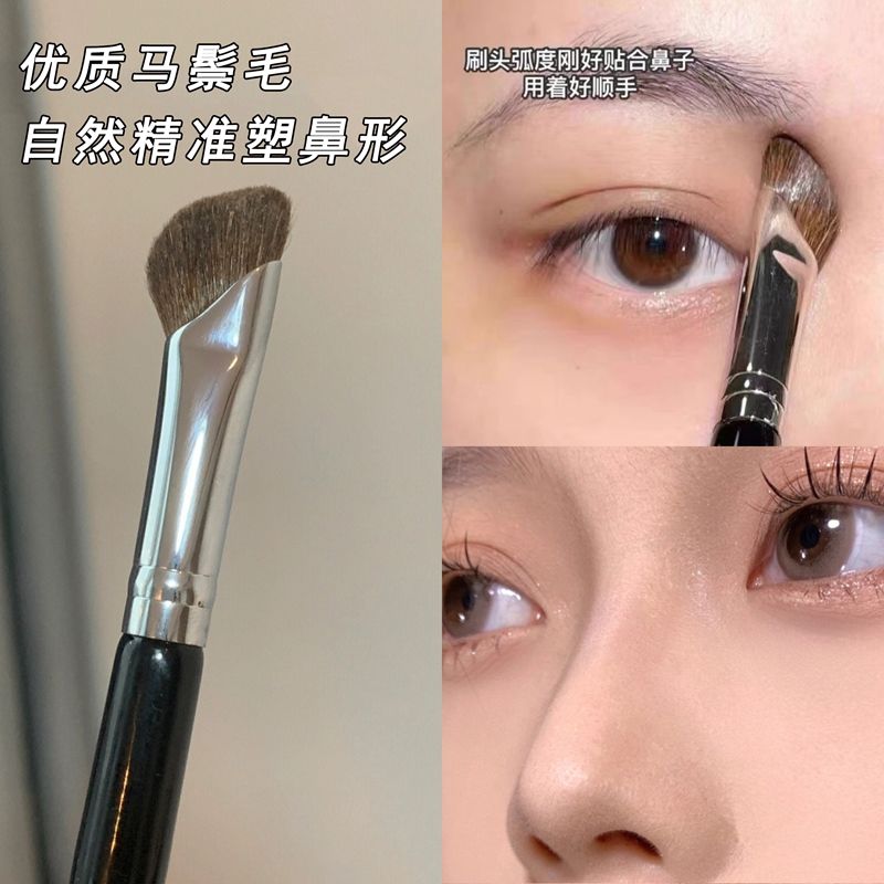 立体神器!镰刀鼻影刷修容斜头山根鼻翼晕染刷化妆刷小马毛阴影刷-图1