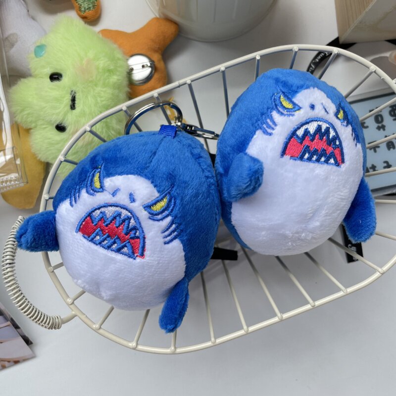 愤怒的鲨鱼挂件情侣钥匙扣包包挂件情人节礼物