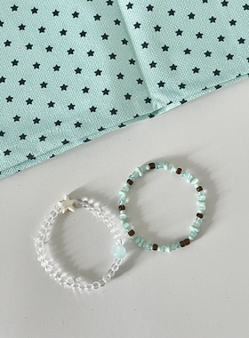 薄巧星星叠戴·原创薄荷巧克力韩系ins风甜美少女心手串手链