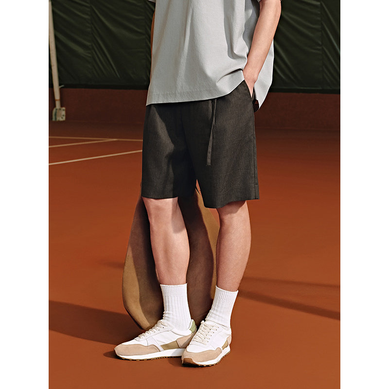 GXG男装 咖色斯文通勤短裤简约男士休闲裤25年夏季新品G25X222032,淘宝优惠券,粉丝福利购,淘宝优惠卷