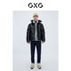 GXG Outlet 21 Years Winter New Arrival Shopping Mall Same Checkerboard Series Black Down Jacket