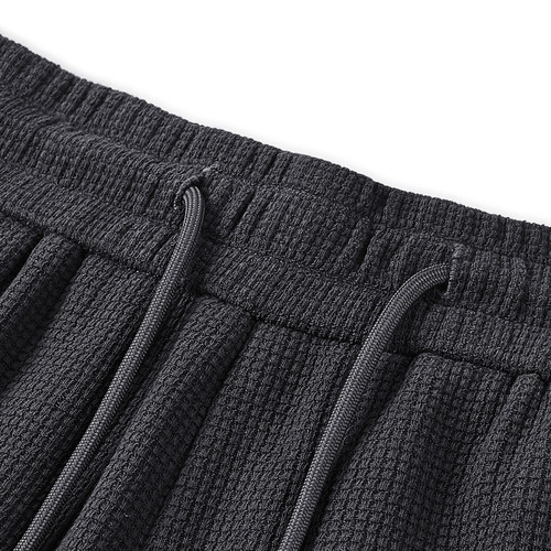 GXG男装2024年夏季华夫格字母绣花休闲宽松直筒五分裤男短裤 - 图2