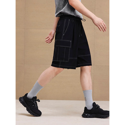 GXG男装 弹力休闲短裤明线设计口袋工装裤通勤男裤 2025夏季新品 - 图2