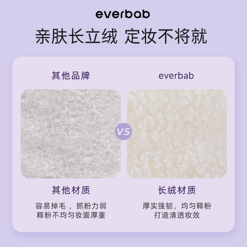 everbab艾蓓拉云朵蜜粉扑散粉扑立绒短长绒便携定妆粉饼不易吃粉 - 图0