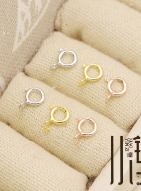 银镀金弹簧扣S925纯银扣子