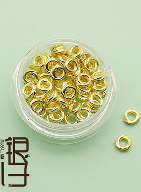 S925银碎银几两扭花麻花小卷隔珠