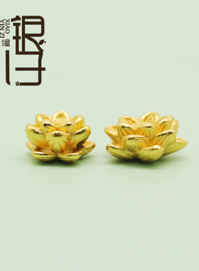 纯银硬银3D多层莲花隔珠复古风