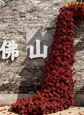 仿真花瀑布装饰花艺商业街