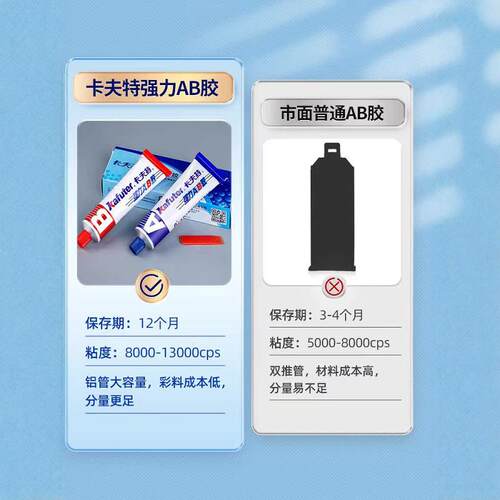卡夫特ab胶水强力万能焊接防水耐高温粘铁金属不锈钢电焊陶瓷玻璃塑料木头大理石修补专用高强度快干丙烯酸胶 - 图0