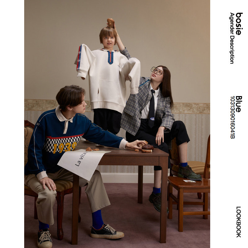 bosie blue2022年春新款复古polo衫 Bosie AgenderT恤