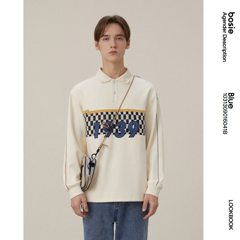 bosie blue2022年春新款复古polo衫 Bosie AgenderT恤