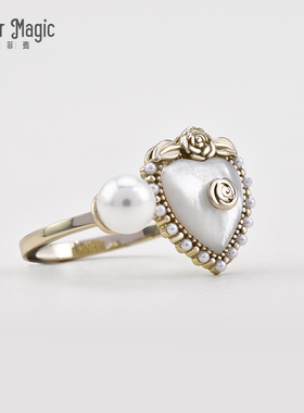 轻奢爱心珍珠高级感复古宫廷配饰