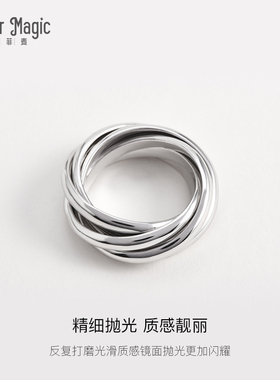 重工戒指纯银个性MoferMagic女孩