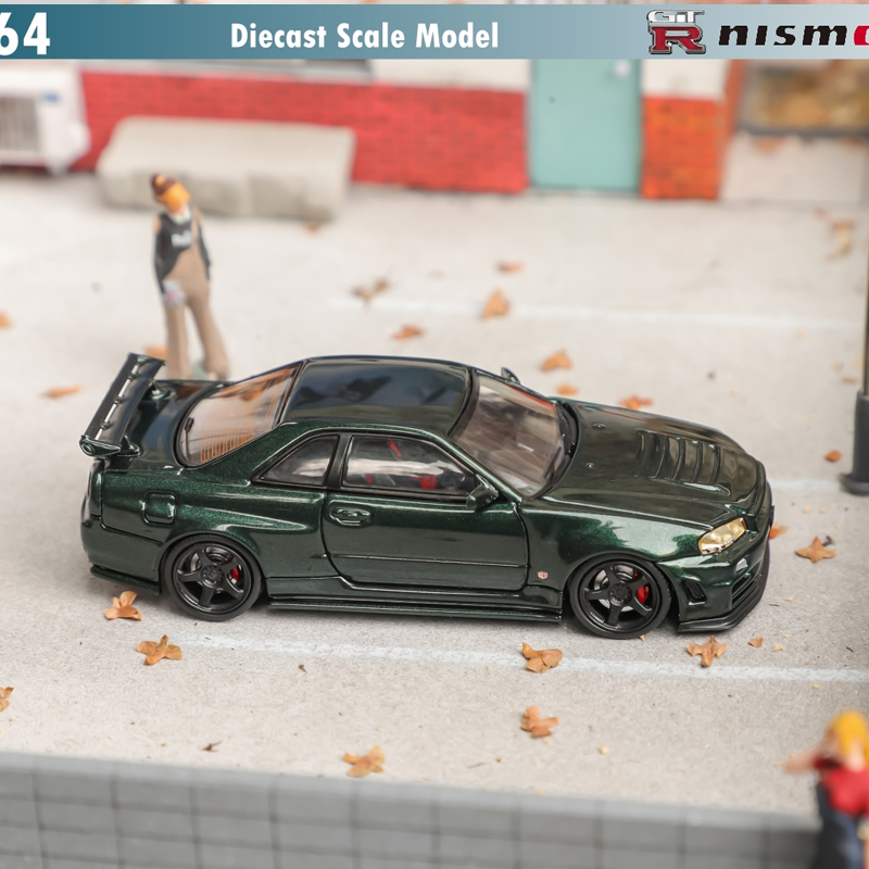 日产尼桑 GTR R34 Nismo Z-Tune富士1:64 天际线仿真合金汽车模型 - 图1