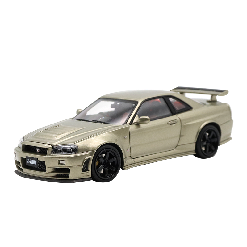 限量日产尼桑GTR R34 Z-Tune PGM 1:43仿真合金全开汽车模型摆件-图3