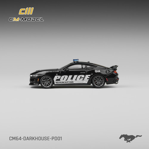 福特野马S650 Mk7黑马 GTD 911警车CM 1:64 仿真合金汽车模型收藏 - 图1