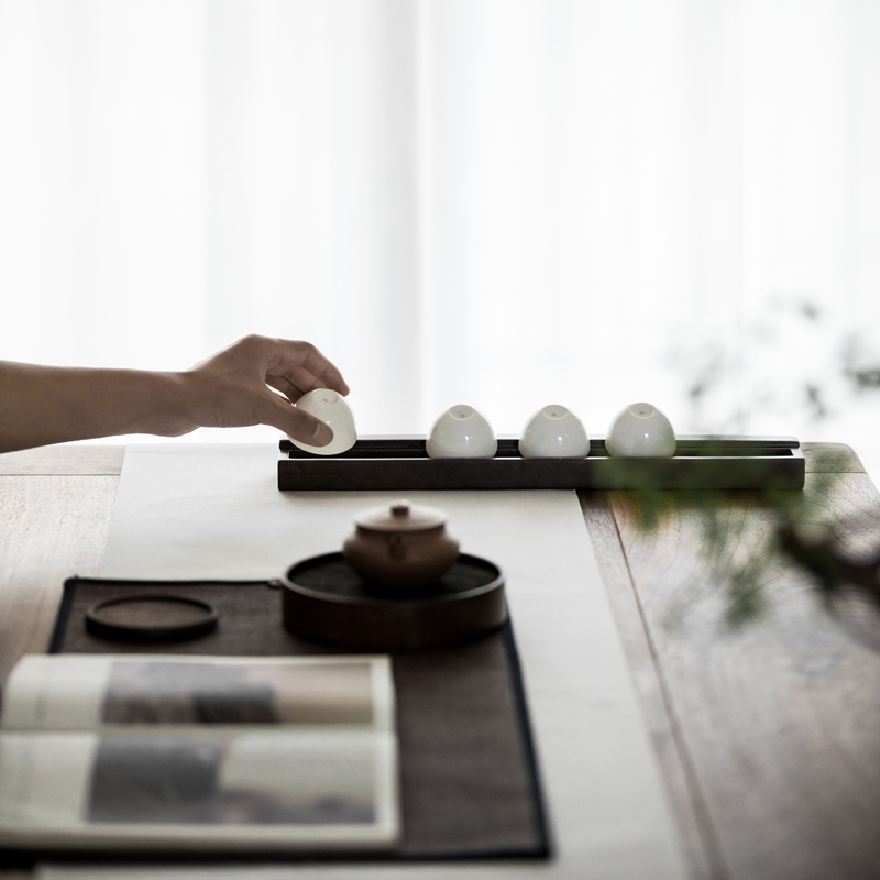 草木祠 黑檀木杯架 茶杯沥水架茶具收纳架笔架搁架茶具镇尺镇纸