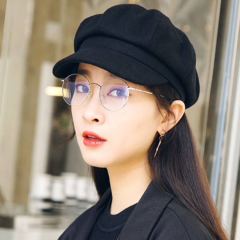 网红款贝雷帽秋冬季韩版潮八角帽子 麦诗鹿帽子