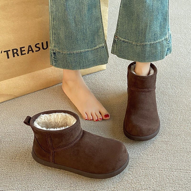 大码女鞋41到43胖脚宽肥超火雪地棉靴毛毛鞋女加绒厚底保暖短筒靴,淘宝优惠券,粉丝福利购,淘宝优惠卷