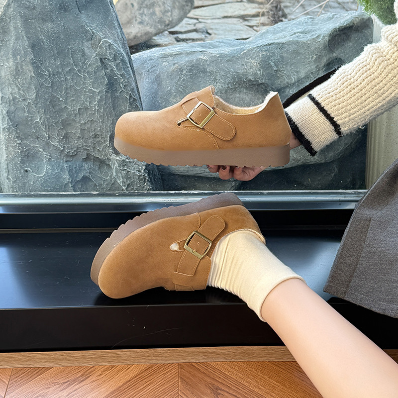 大码女鞋41到43胖脚宽肥复古百搭勃肯鞋女加绒保暖平底一脚蹬棉鞋,淘宝优惠券,粉丝福利购,淘宝优惠卷