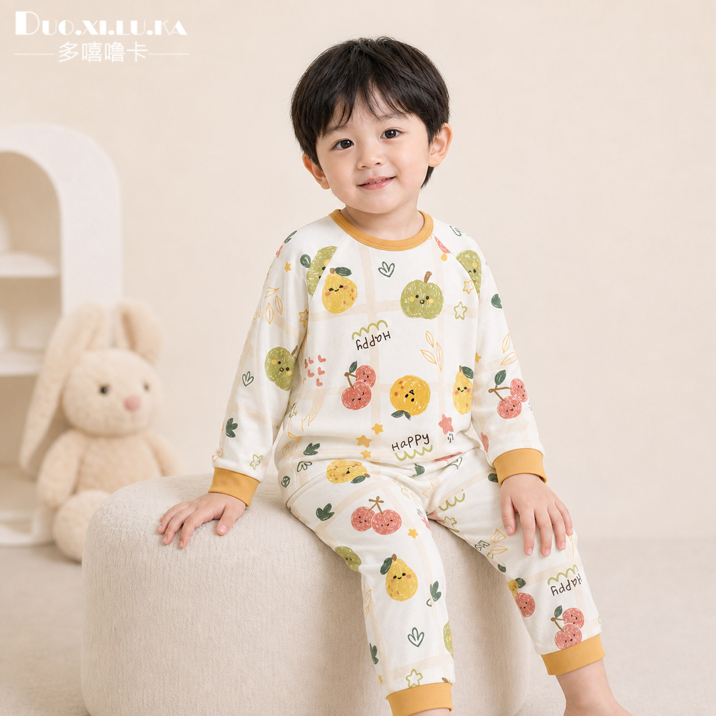 Baby autumn clothes and autumn trousers set, spring, autumn and winter baby clothes, boys' home clothes, girls' pajamas, children's thermal underwear