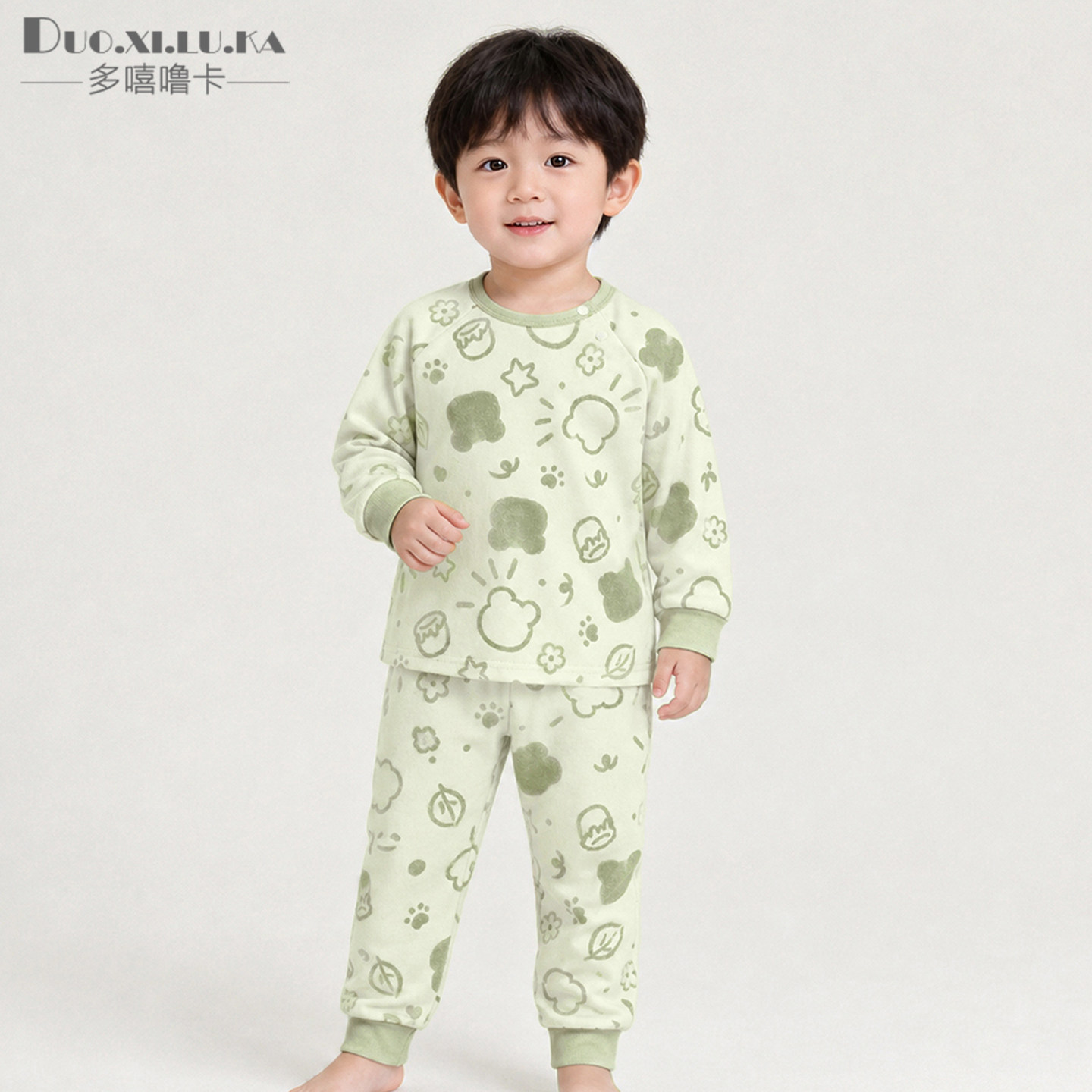 Baby autumn clothes and autumn trousers set, spring, autumn and winter baby clothes, boys' home clothes, girls' pajamas, children's thermal underwear