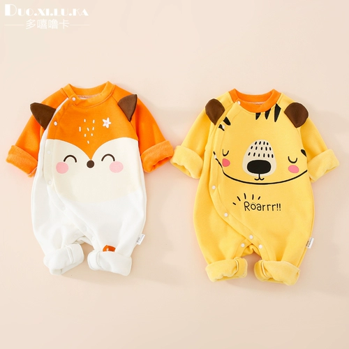 Демисезонное утепленное термобелье для новорожденных, осенний удерживающий тепло лонгслив, детский комбинезон, пуховик для девочек, 2 шт