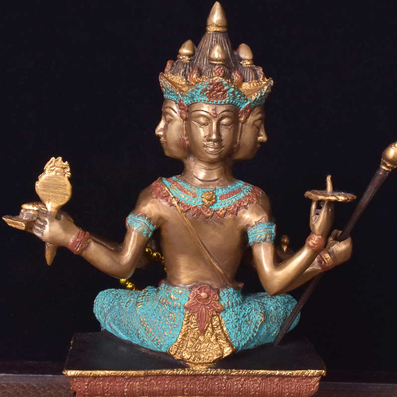 泰国摆放人物佛像客厅桌面摆件微型装饰品四面佛全铜小沙发工艺品-图2