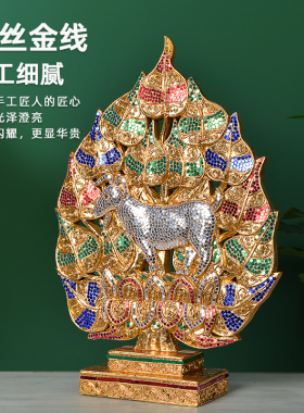 泰国实木雕刻玄关摆件