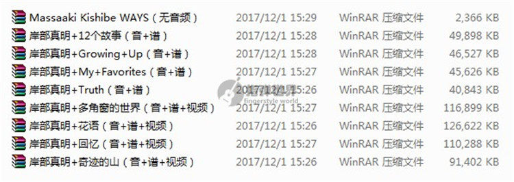 指弹世界 岸部真明全套指弹吉他谱 1-9原版吉他谱电子版
