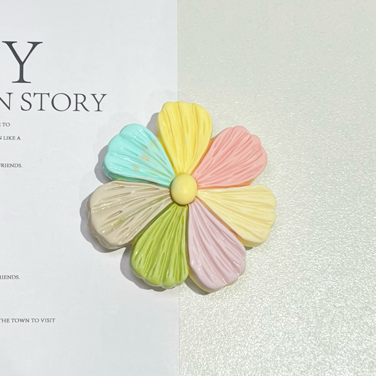 立体花朵气囊手机支架粘贴式桌面支撑气垫手机架黏贴指环扣背贴手持指环扣通用配件创意个性女生追剧神器新款 - 图2