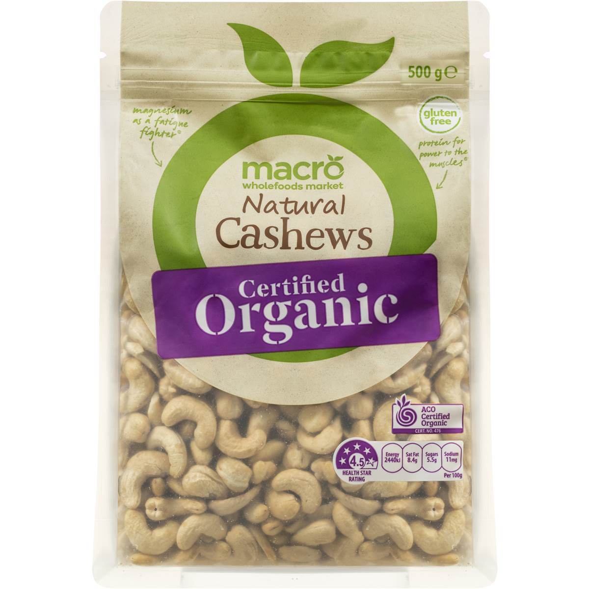 Macro有机生腰果Cashews零食500g澳洲超市Organic Cashews Nuts-图1