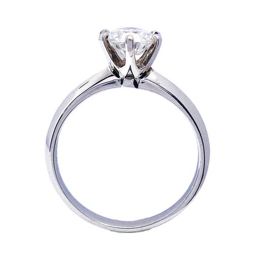 闭口加宽T家六爪莫桑钻戒指空托S925纯银镀18K金戒托50分-3克拉女 - 图3