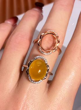 精工宝石镶嵌空托戒指代镶嵌活口