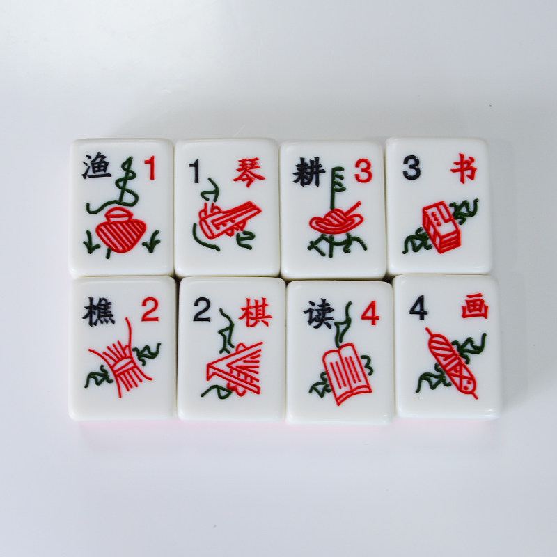 出口马来西亚三人麻将新加坡东南亚四人卡通麻将中大号手搓麻将牌