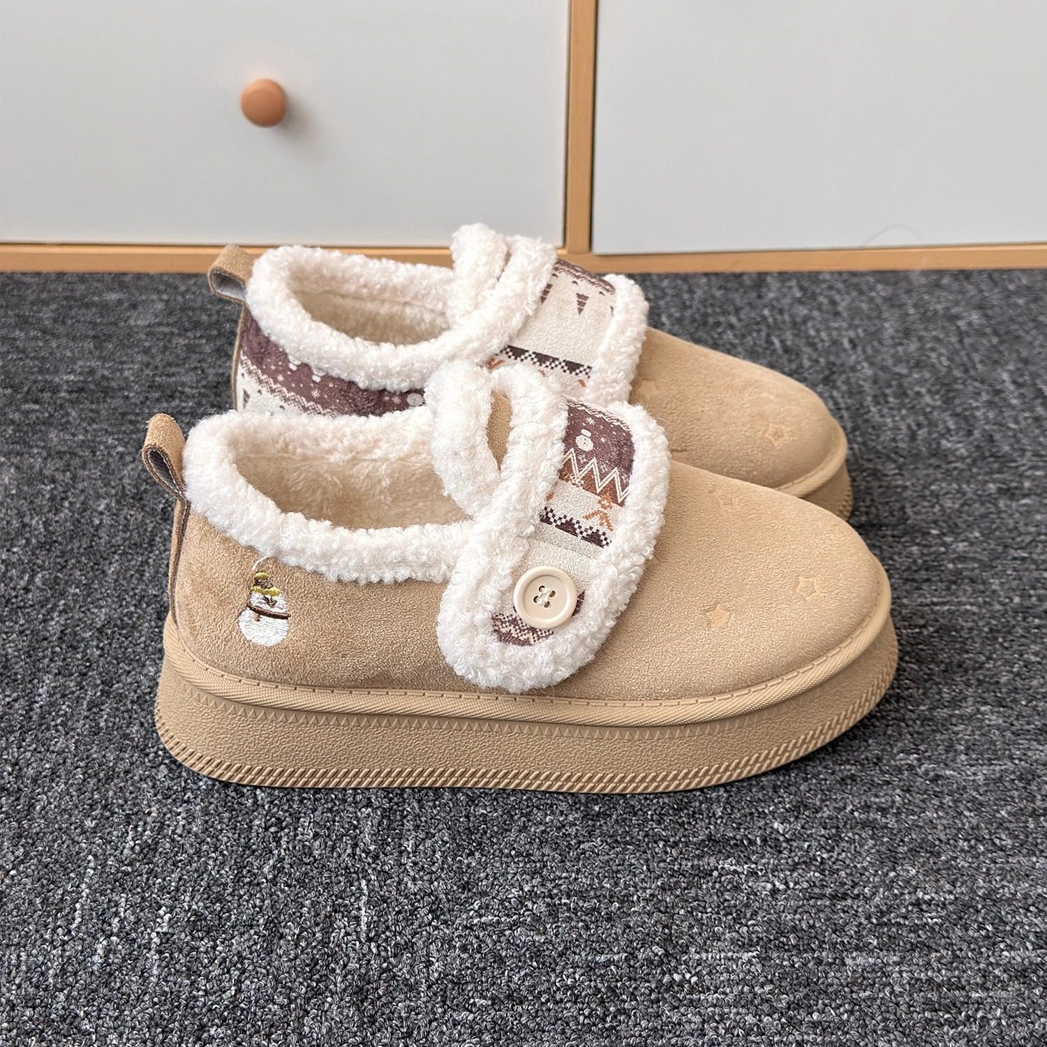 荔枝公园厚底加绒雪地鞋女款2025新款保暖棉鞋厚底板鞋毛毛鞋棉靴,淘宝优惠券,粉丝福利购,淘宝优惠卷