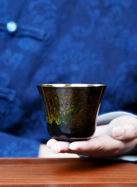 非遗大漆鎏金茶杯主人杯手工制作