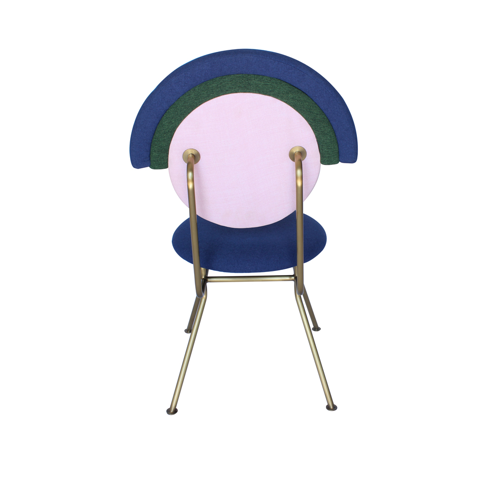 北欧式金属创意彩虹椅简约现代布艺餐椅环形铁艺家居客厅经典组合