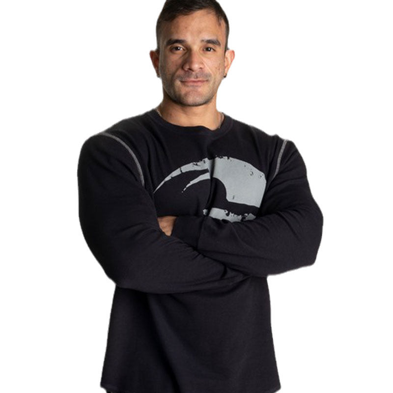 GASP长袖外套华夫格运动大码宽松健美健身训练保暖透气打底欧美男,淘宝优惠券,粉丝福利购,淘宝优惠卷