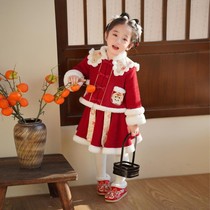 Girls year clothes for winter clothing children over New Years clothes and womens baby girls gown suit Chinese style wind and Tang suit